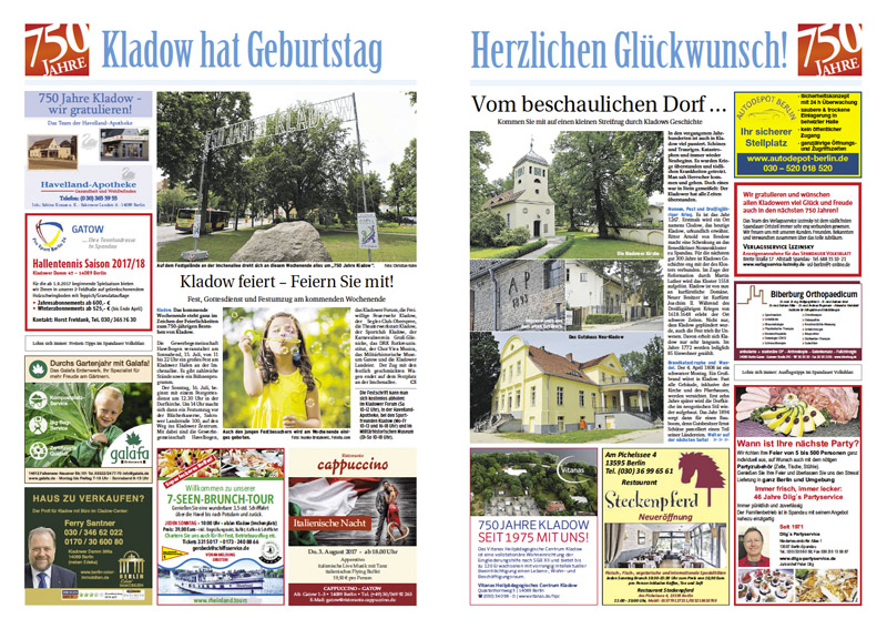 Spandauer-Volksblatt_Sonderthema_Kladow_2017KW28 Spandauer Volksblatt Sonderthema Kladow hat Geburtstag – 2017 KW 28