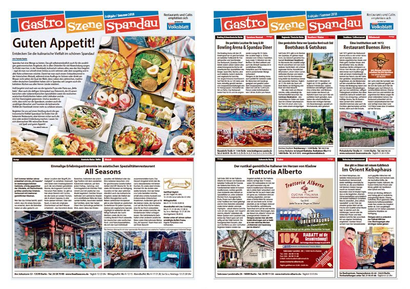 Sonderthema Gastro Szene Spandau im Spandauer Volksblatt – 2018 KW 22