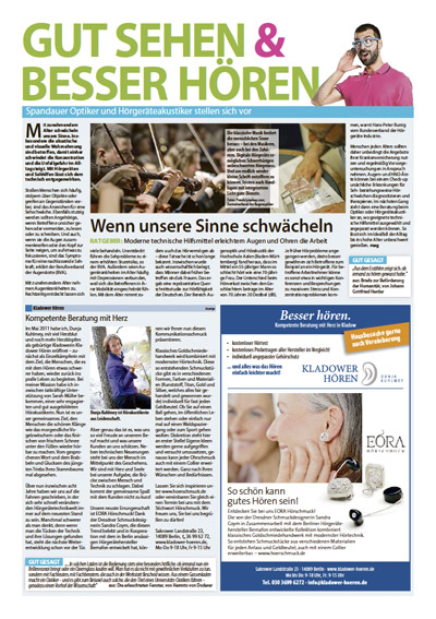 Spandauer Volksblatt Sonderthema "Gut sehen & besser hören" – 2019 KW 11