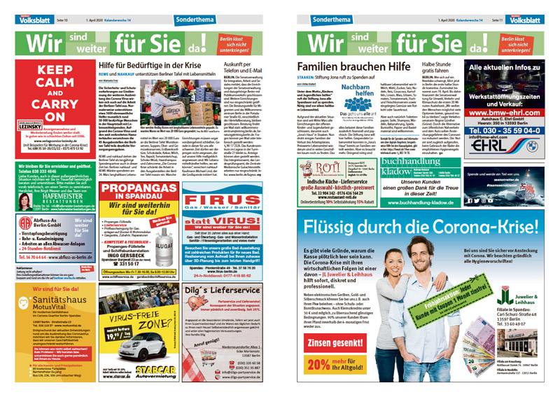 Corona Sonderthema Spandauer Volksblatt Berliner Woche