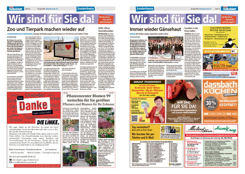 Corona Sonderthema Spandauer Volksblatt Berliner Woche