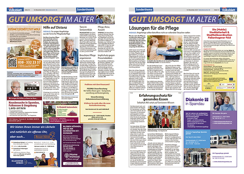 Berliner Woche Spandauer Volksblatt Senioren-Sonderthema Berliner Woche Spandauer Volksblatt Senioren-Sonderthema